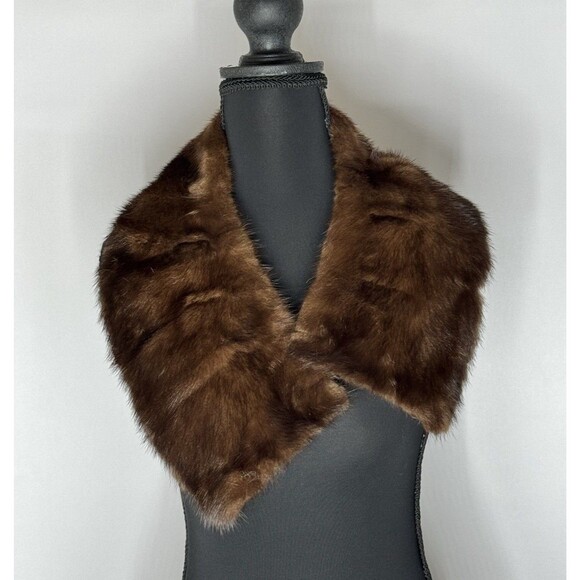 Vintage Real Mink Fur Stole, Wrap, Caplet 30” Hook Closure Lined | Old Hollywood - Picture 3 of 3